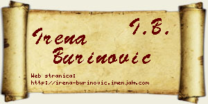 Irena Burinović vizit kartica